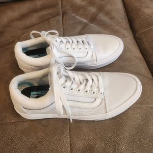 White comfy cush Vans